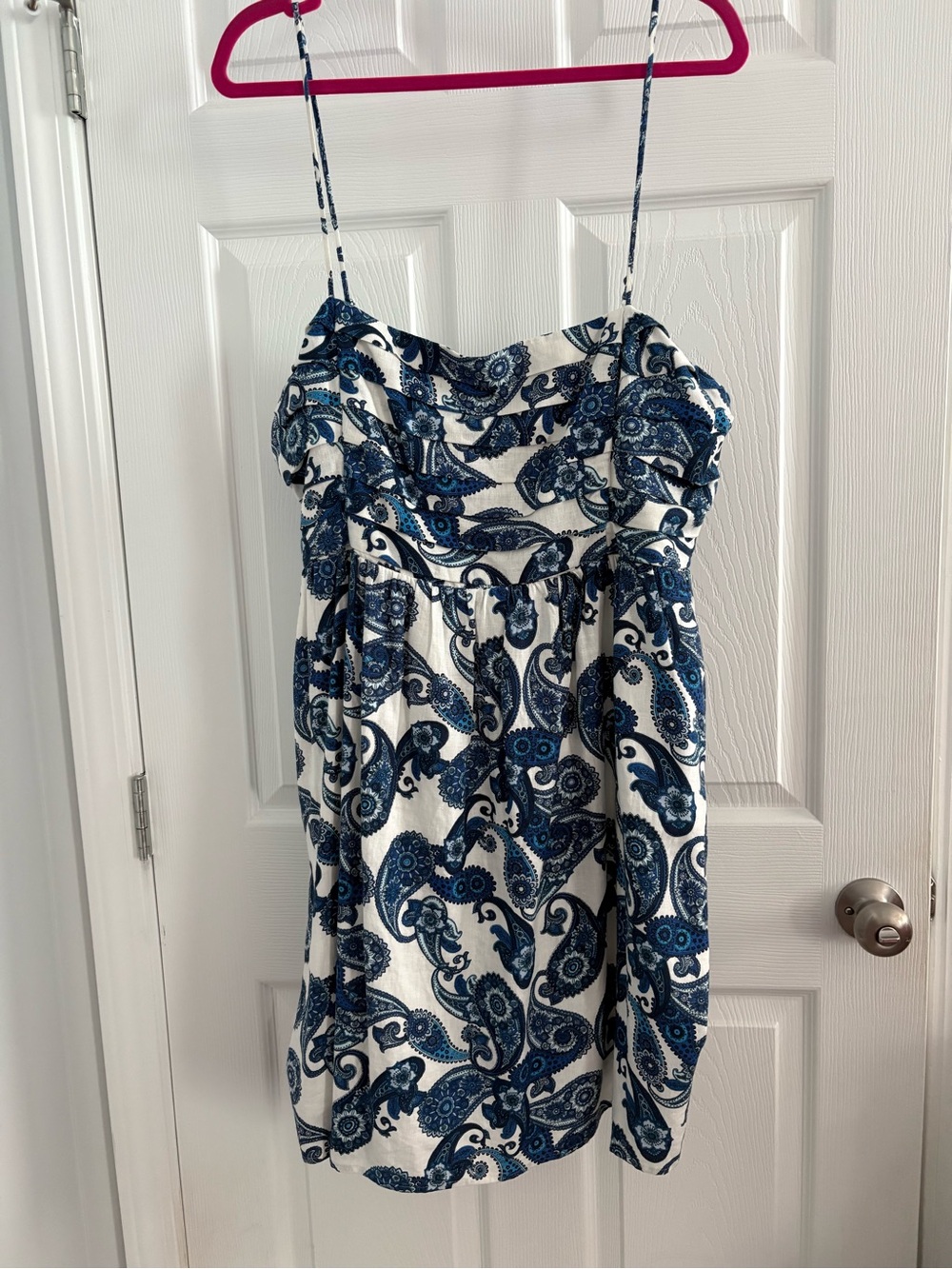 Express Blue and White Paisley Maxi Dress